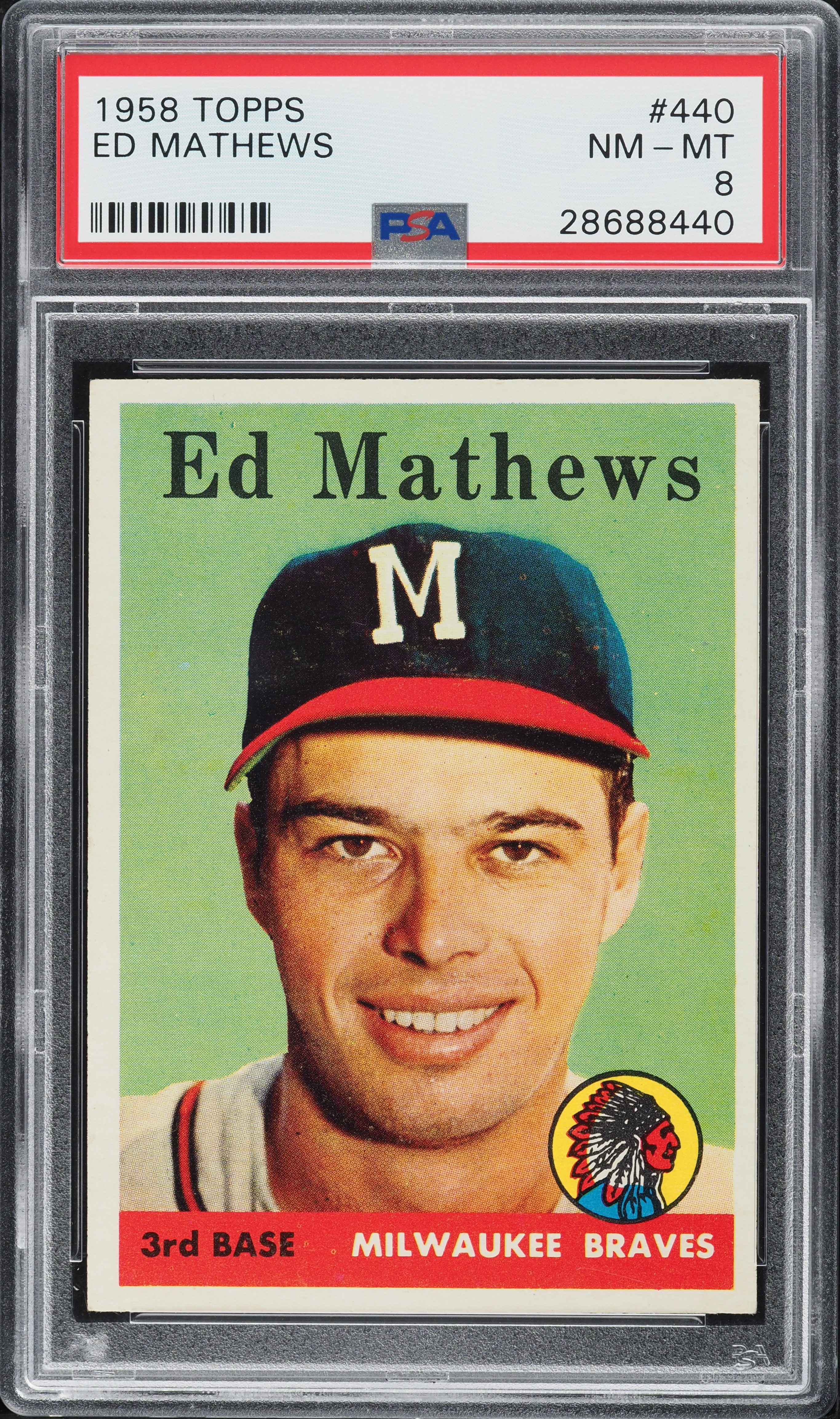 1958 Topps Ed Mathews #440 PSA 8 NM-MT