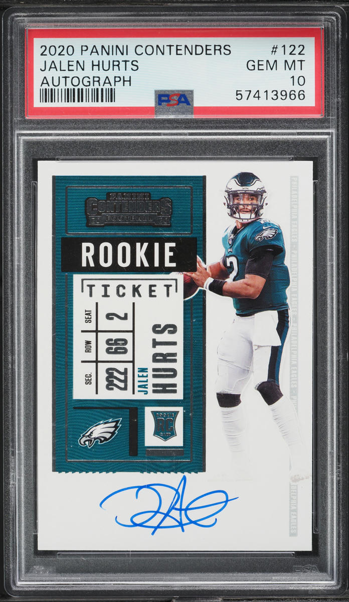 2020 Panini Contenders Jalen Hurts ROOKIE AUTO #122 PSA 10 GEM MINT
