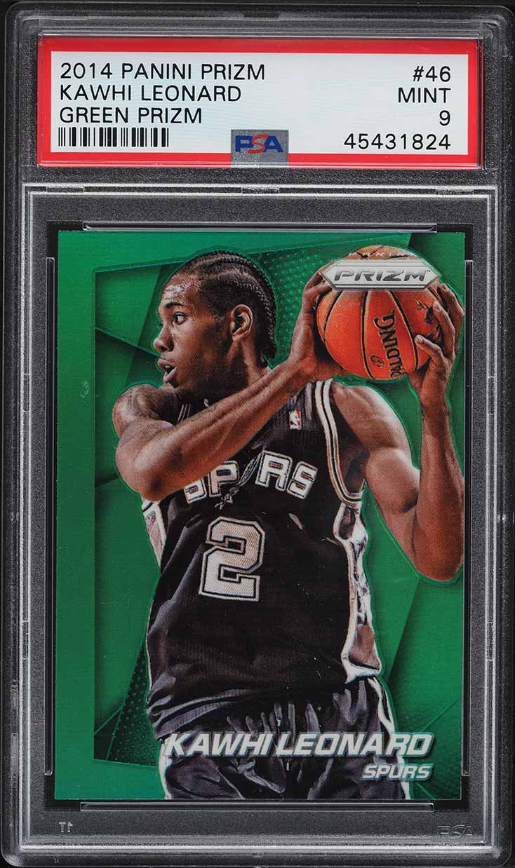 2014 Panini Prizm Green Prizms Kawhi Leonard #46 PSA 9 MINT