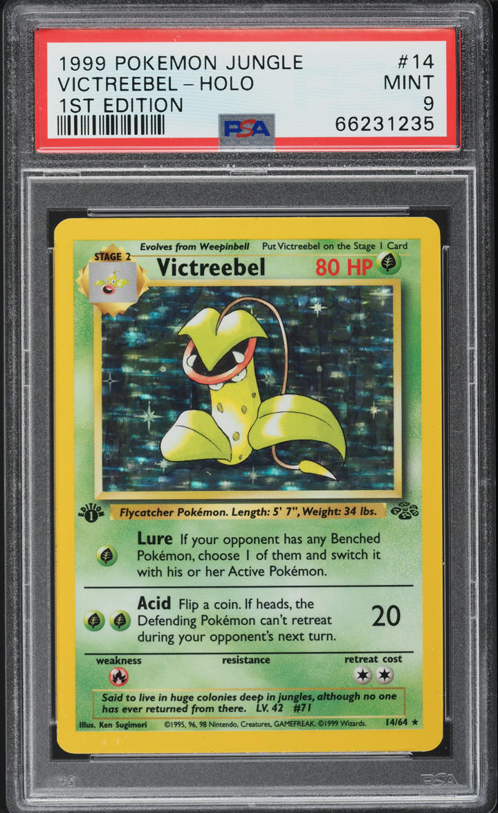 1999 Pokemon Jungle 1st Edition Holo Victreebel #14 PSA 9 MINT