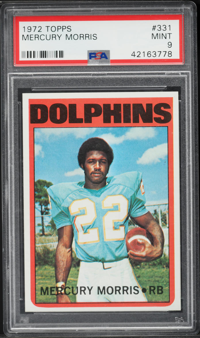 1972 Topps Football Mercury Morris #331 PSA 9 MINT