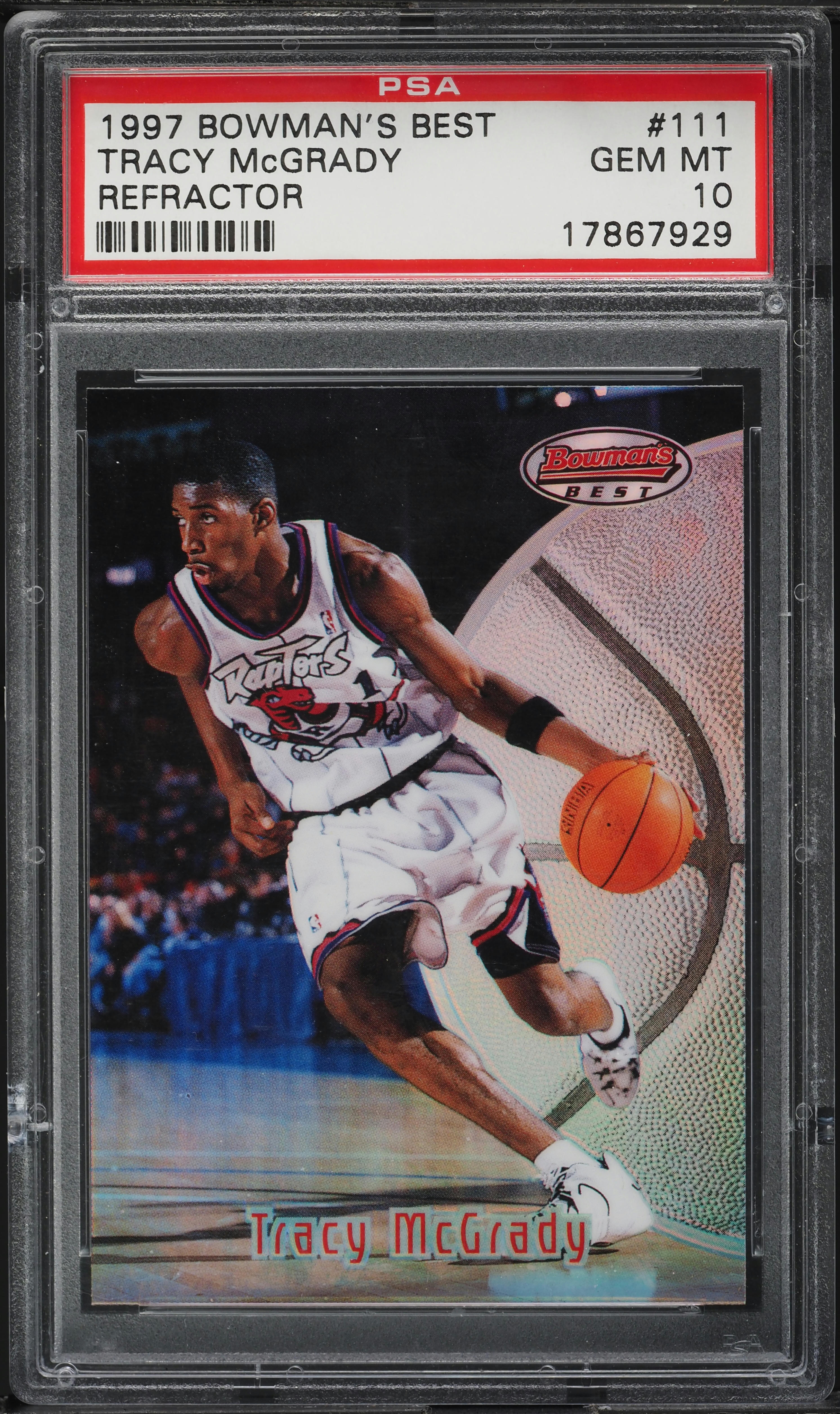 1997 Bowman's Best Refractor Tracy McGrady ROOKIE #111 PSA 10 GEM MINT