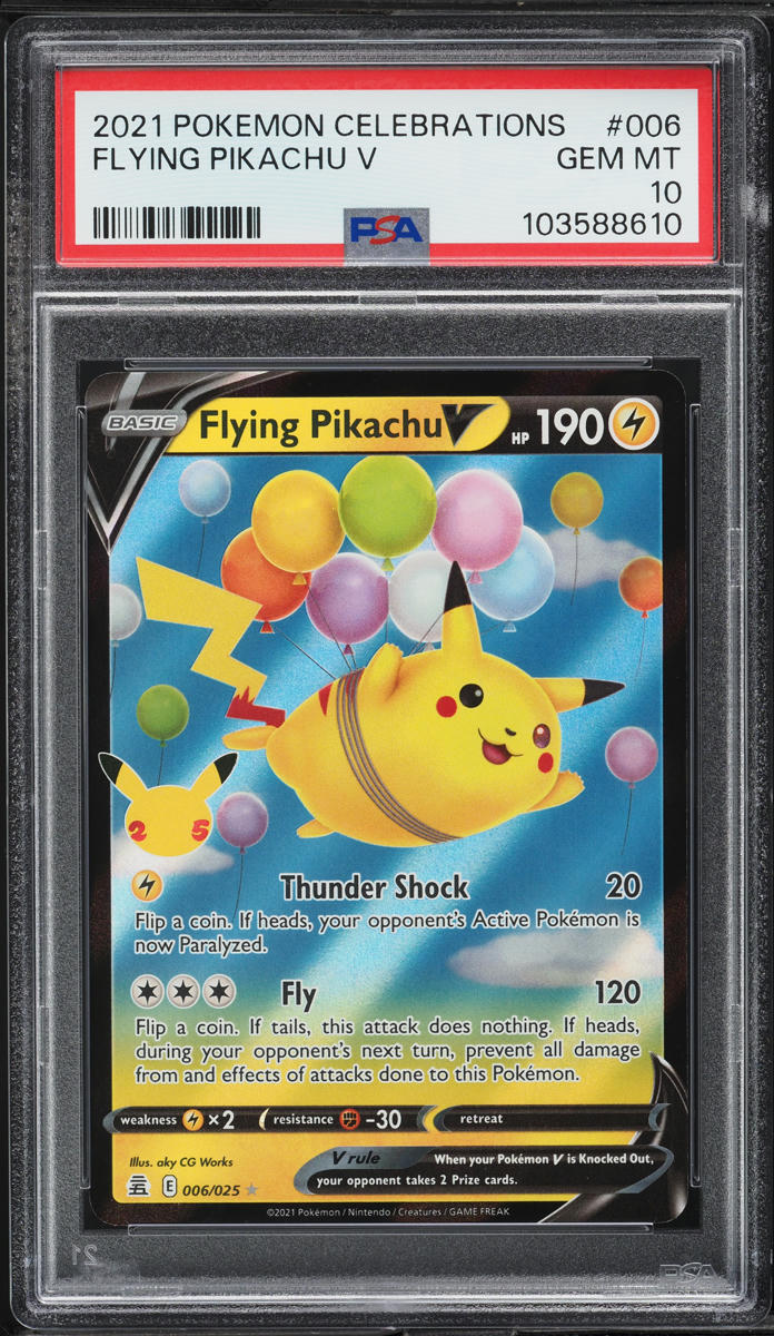 2021 Pokemon Sword & Shield Celebrations Flying Pikachu V #6 PSA 10 GEM MINT