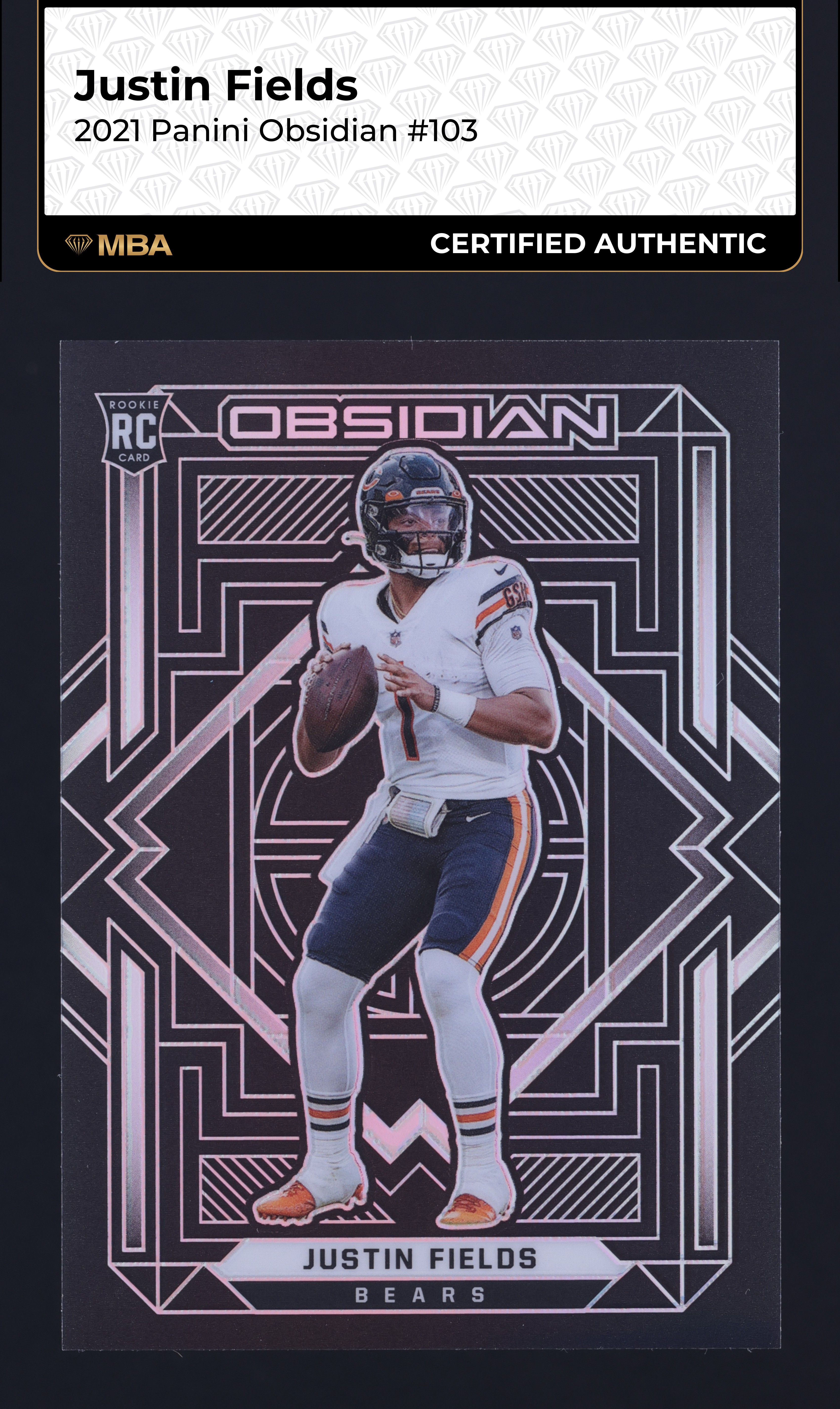 2021 Panini Obsidian Justin Fields ROOKIE #103 MBA AUTH