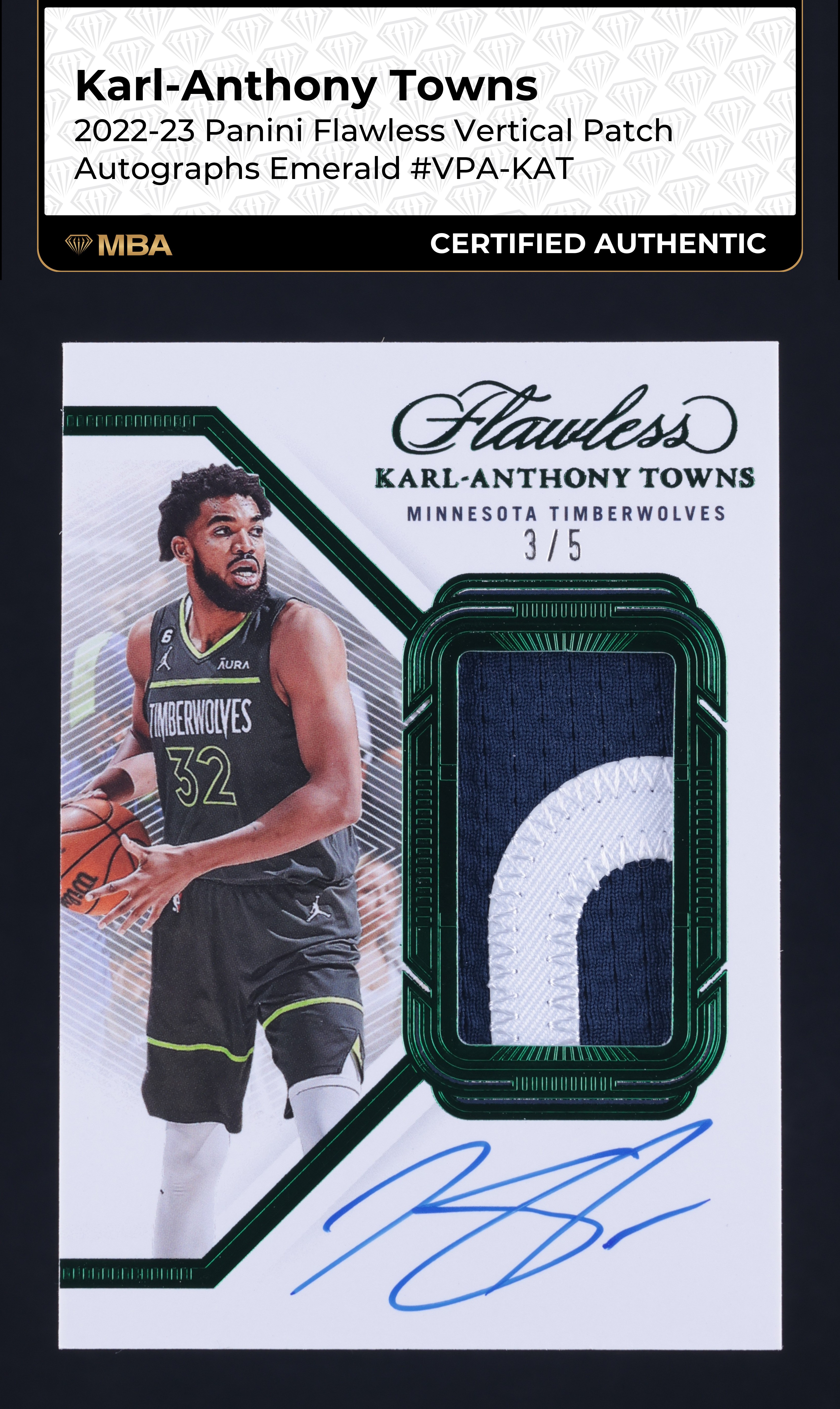 panini FLAWLESS Karl-Anthony Towns 良部 Karl-Anthony Towns 2022 Flawless #56 Base /5 Price Guide - Sports