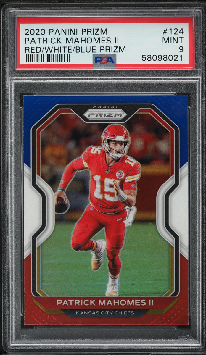 2020 Panini Prizm Red White Blue Patrick Mahomes II #124 PSA 9 MINT