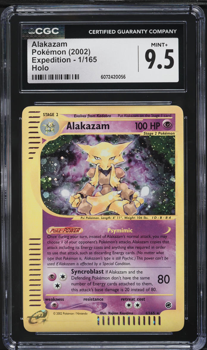 2002 Pokemon Expedition Holo Alakazam #1 CGC 9.5 MINT+
