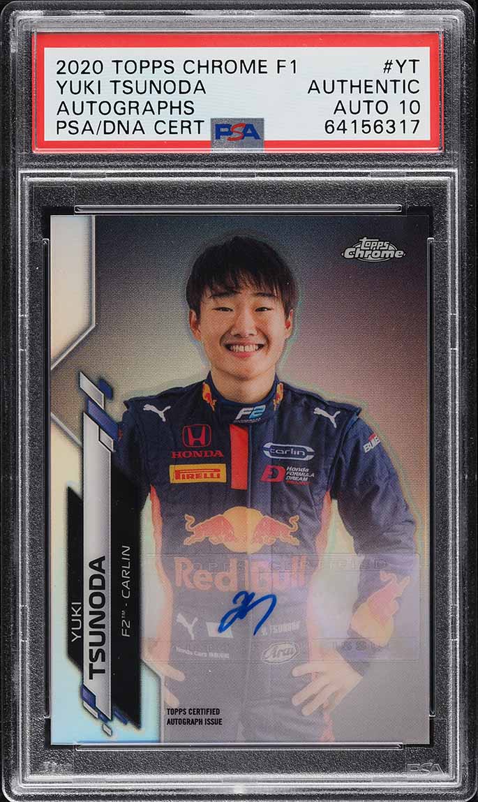 2020 Topps Chrome Formula 1 F1 Yuki Tsunoda AUTO DNA 10 /541 #F1A-YT PSA AUTH