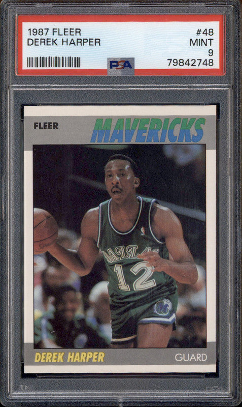 1987 Fleer #48 Derek Harper PSA 9