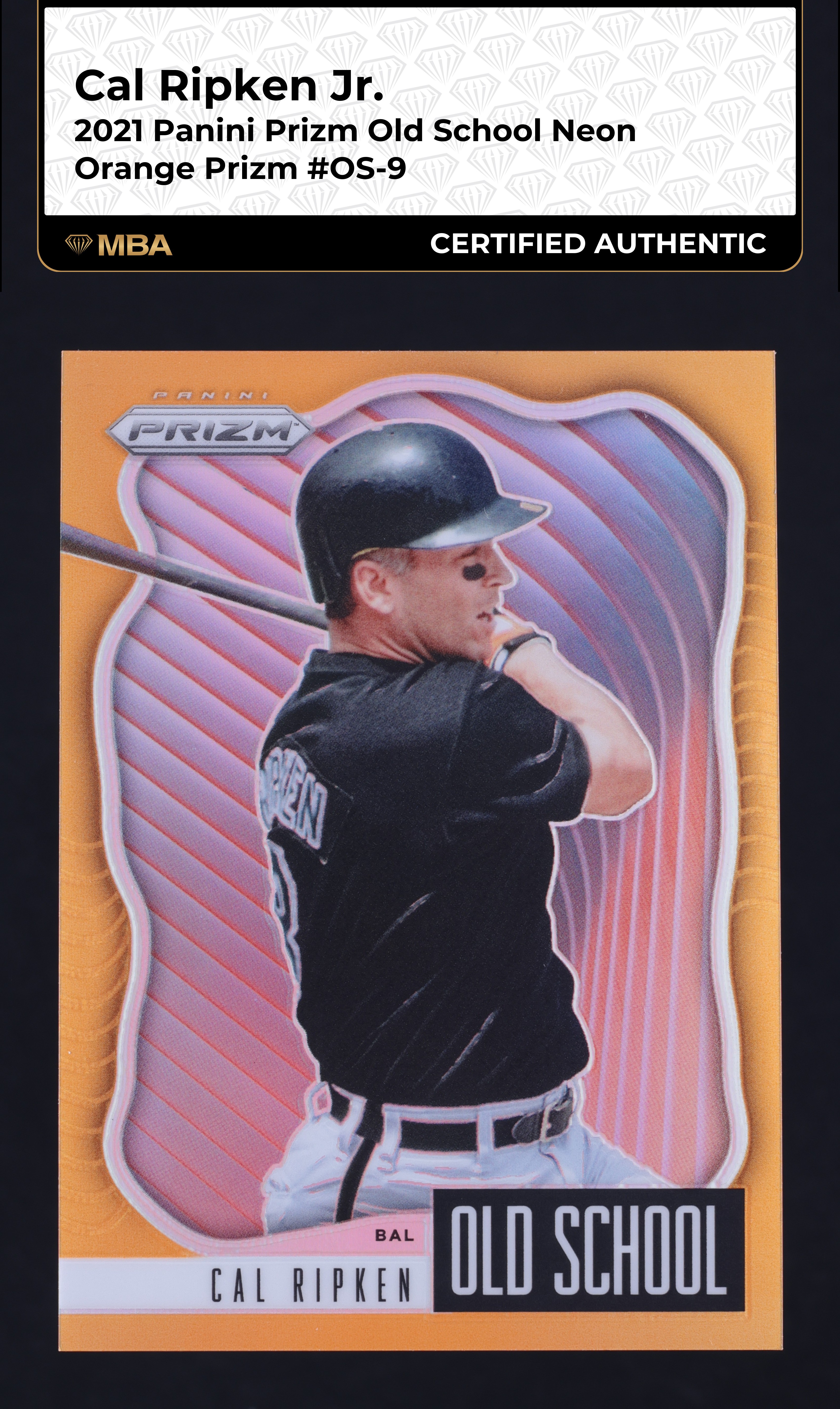 2021 Panini Prizm Old School Neon Orange Cal Ripken Jr. /100 #OS-9 MBA AUTH