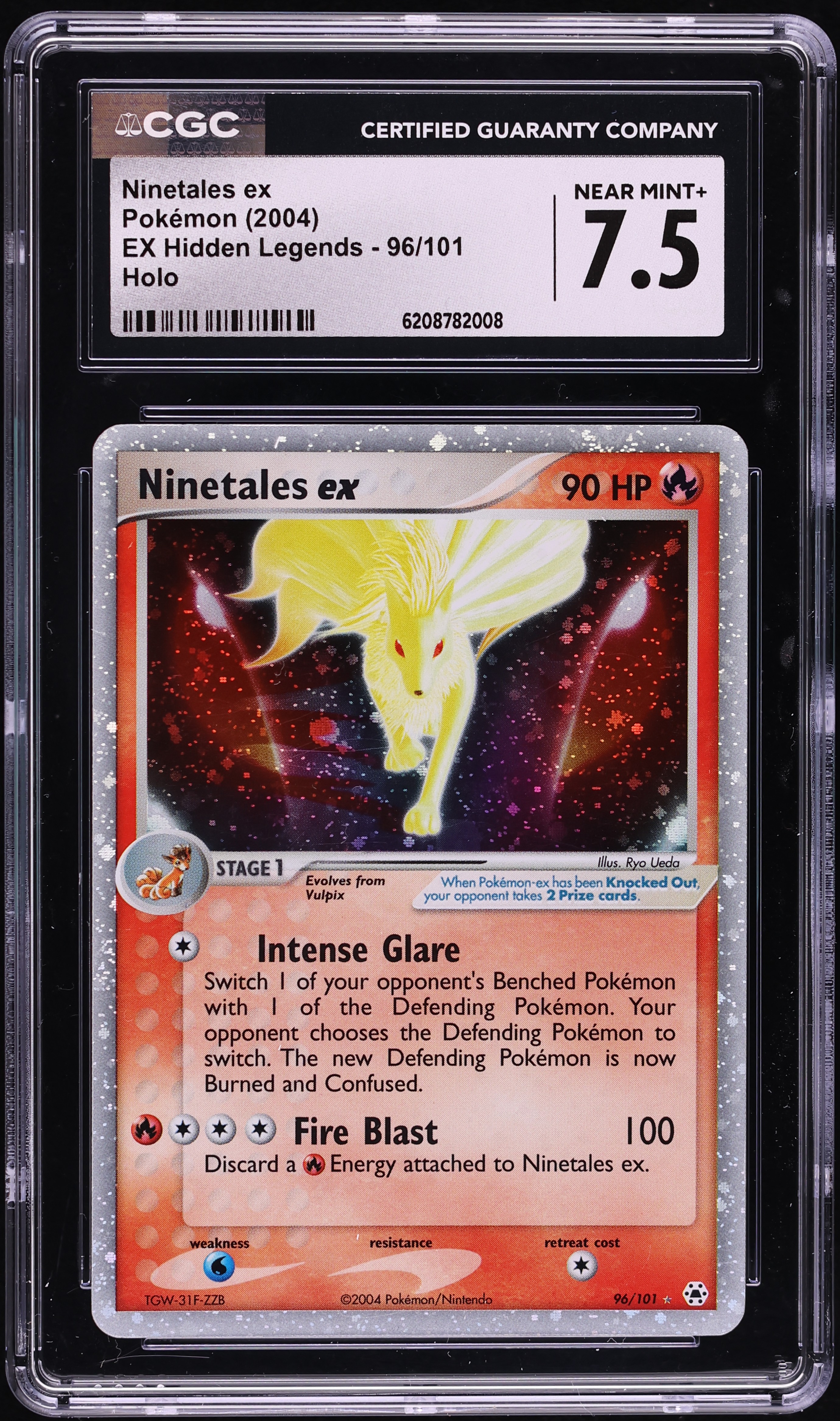 2004 Pokemon EX Hidden Legends Holo Ninetales EX #96 CGC 7.5 NRMT+