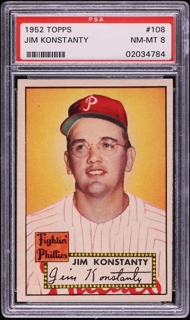 1952 Topps Jim Konstanty #108 PSA 8 NM-MT
