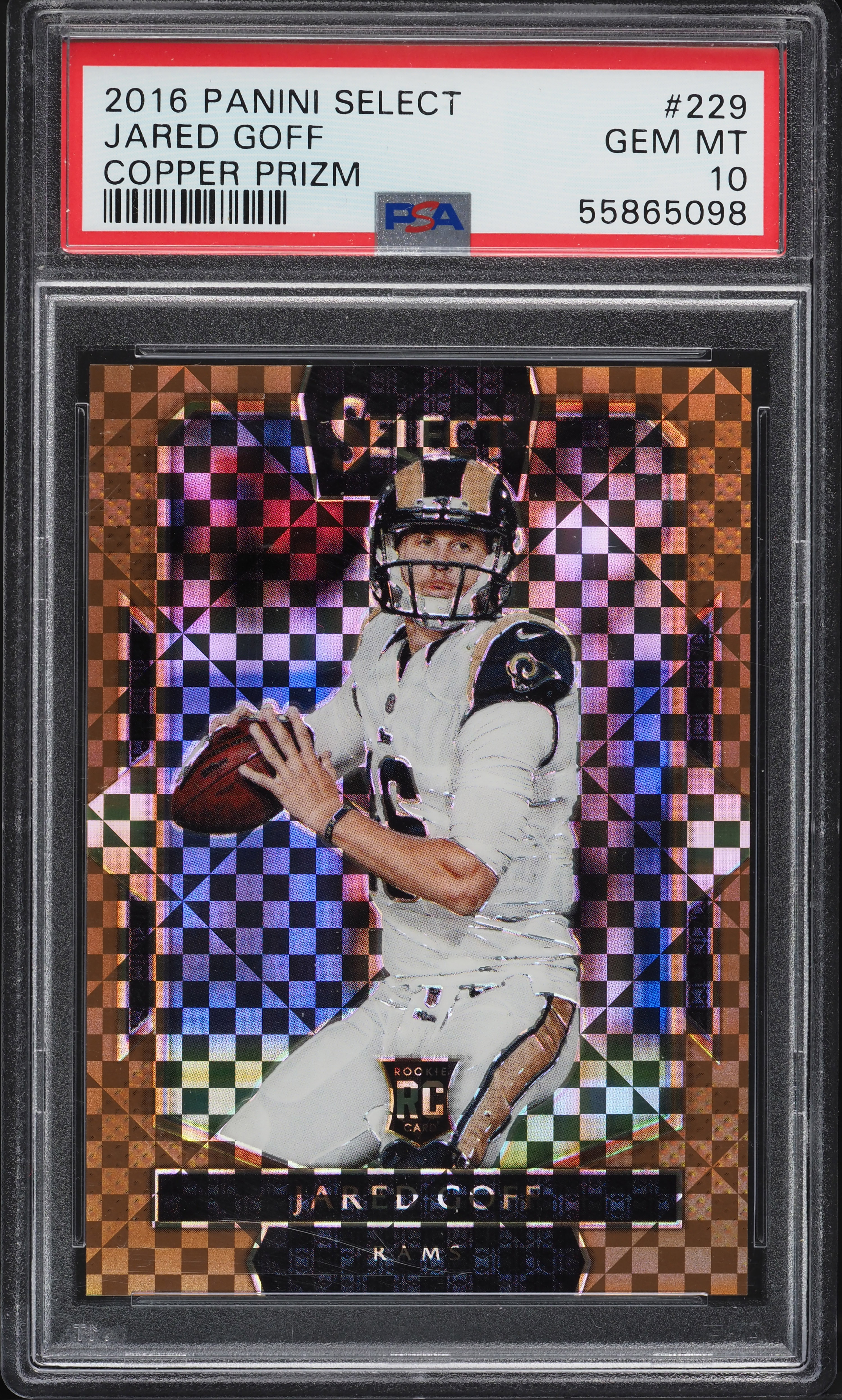 2016 Select Field Level Copper Prizm Jared Goff ROOKIE /49 #229 PSA 10 GEM MINT