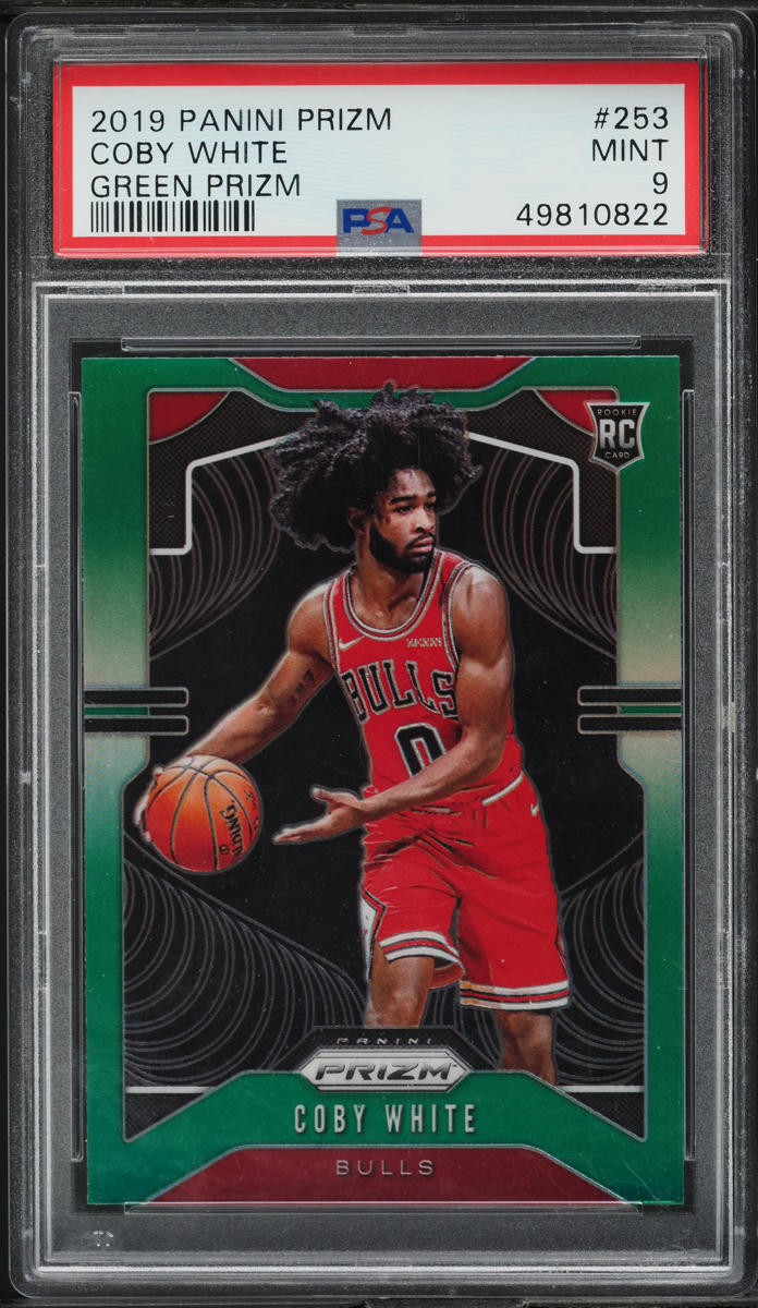 2019 Panini Prizm Green Prizms Coby White ROOKIE #253 PSA 9 MINT