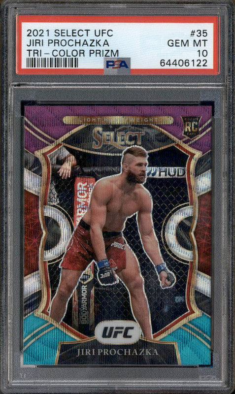 2021 Select UFC Tri-Color Prizm #35 Jiri Prochazka RC Rookie PSA 10