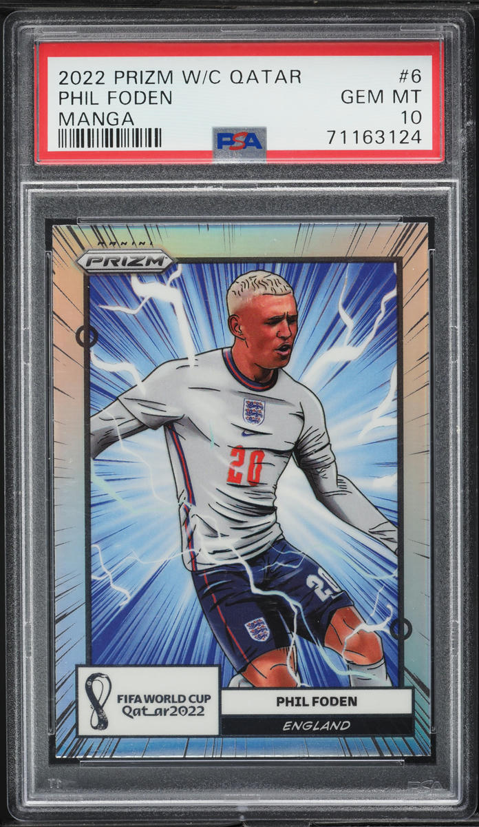 2022 Panini Prizm World Cup Qatar Manga Phil Foden #6 PSA 10 GEM MINT