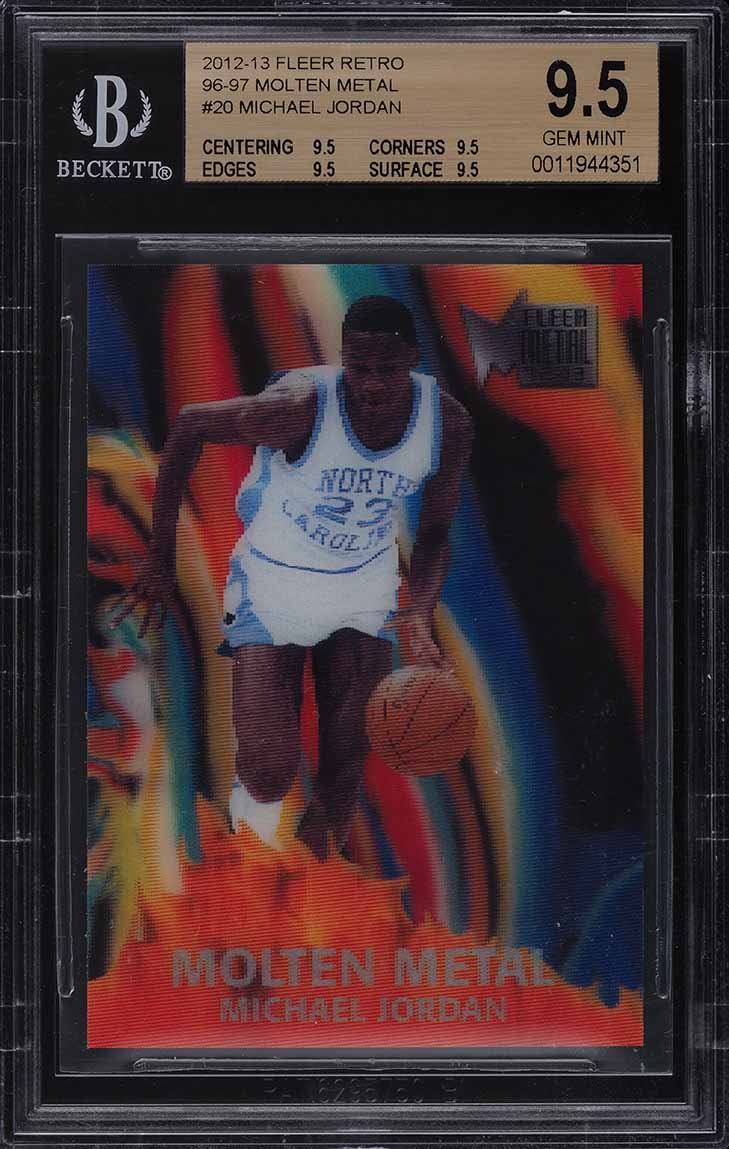 2012 Fleer Retro '96 Molten Metal Michael Jordan #20 BGS 9.5 GEM MINT