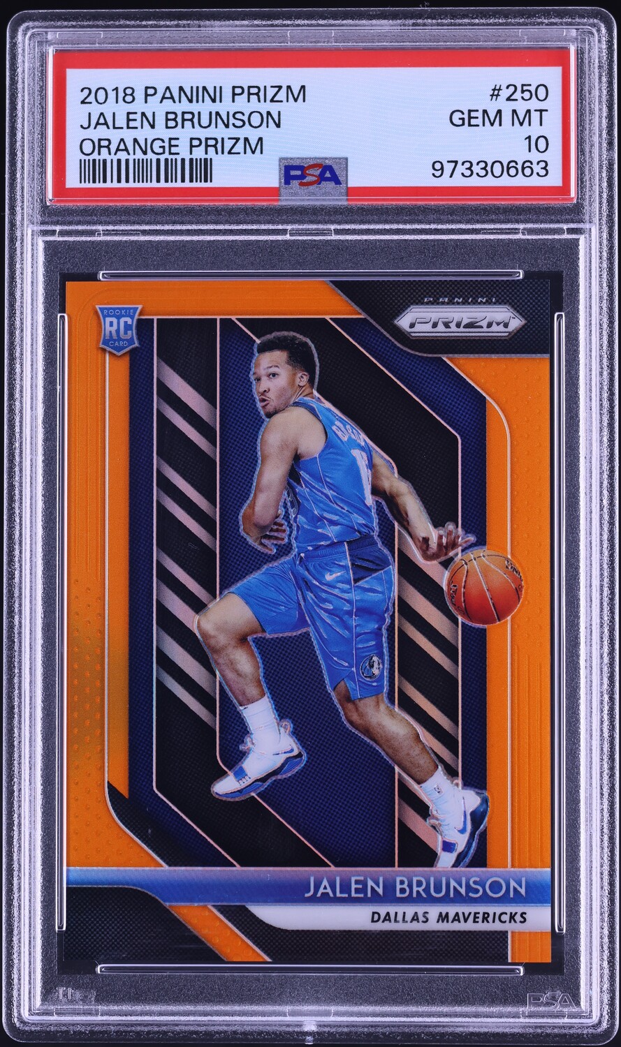 2018 Panini Prizm Orange Jalen Brunson ROOKIE /49 #250 PSA 10 GEM MINT