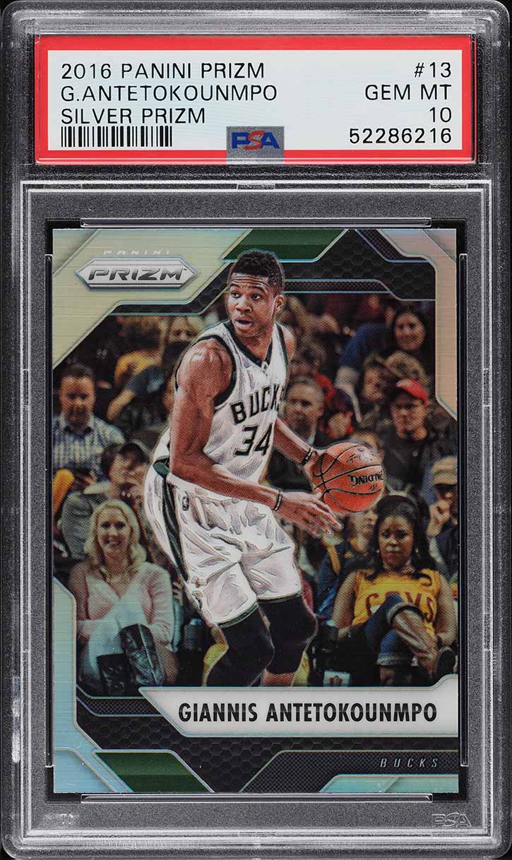 2016 Panini Prizm Silver Prizms Giannis Antetokounmpo #13 PSA 10 GEM MINT