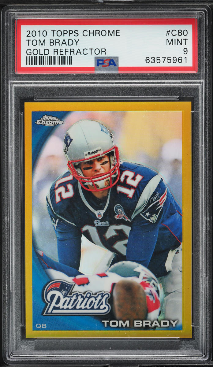 2010 Topps Chrome Gold Refractor Tom Brady /50 #C80 PSA 9 MINT