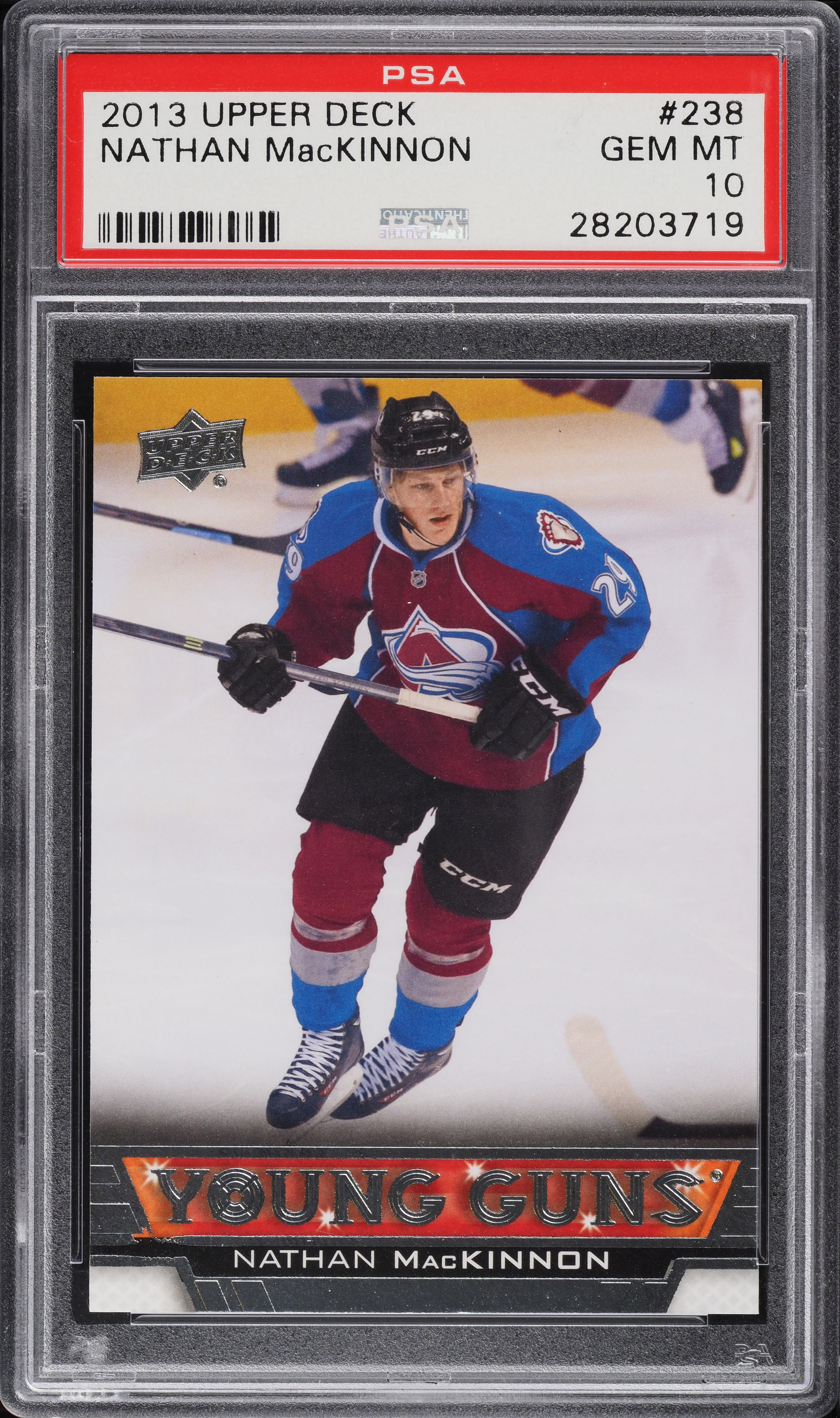 2013 Upper Deck Young Guns Nathan MacKinnon ROOKIE RC #238 PSA 10 GEM MINT