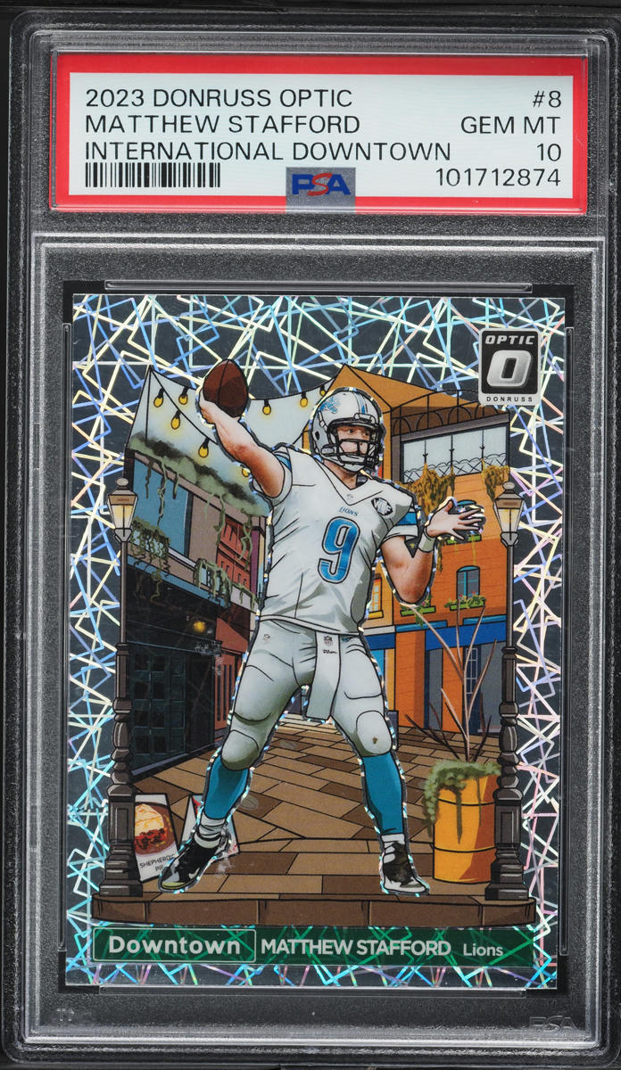 2023 Donruss Optic International Downtown Matthew Stafford #8 PSA 10 GEM MINT