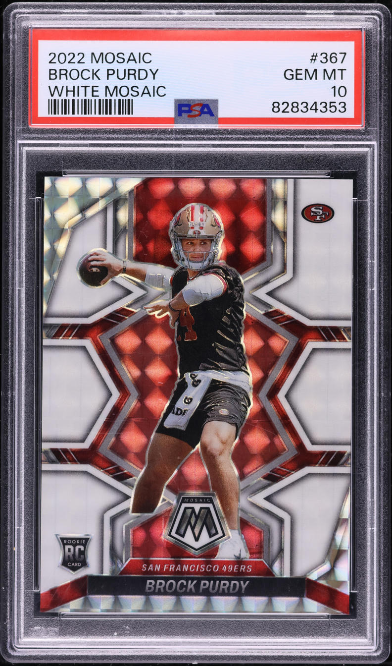 2022 Panini Mosaic White Brock Purdy ROOKIE /25 #367 PSA 10 GEM MINT