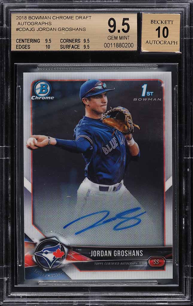 2018 Bowman Chrome Draft Jordan Groshans PROSPECT AUTO #CDA-JG BGS 9.5 GEM MINT
