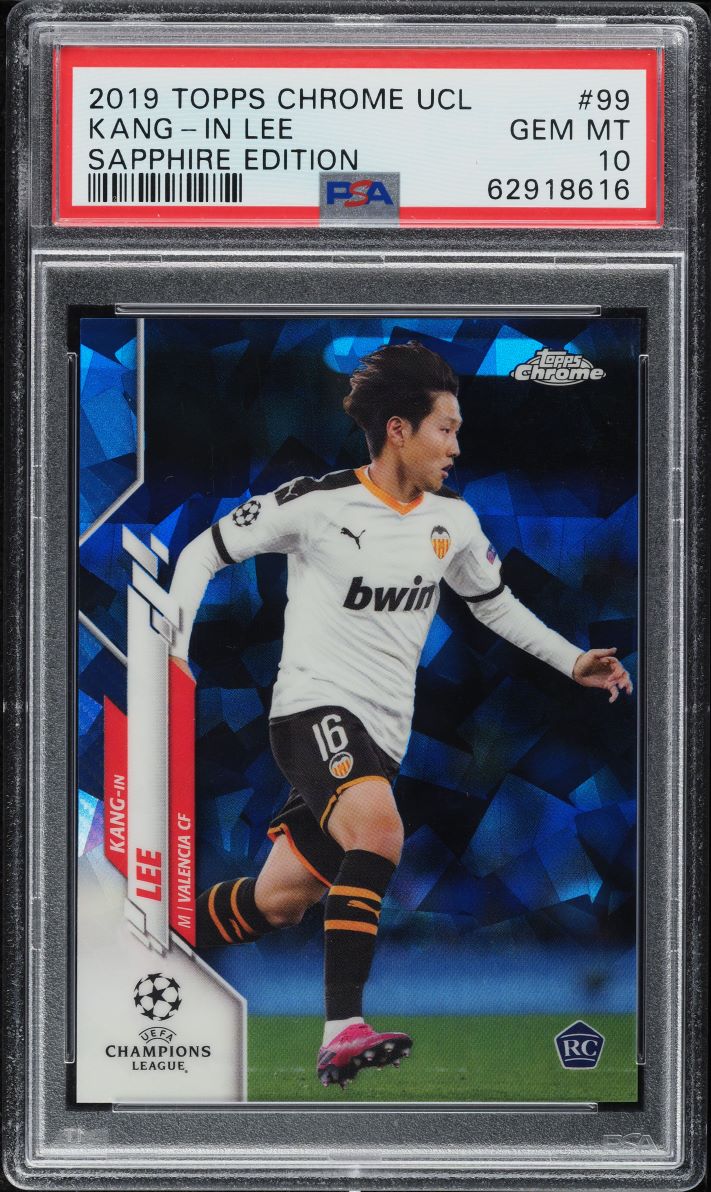 2019 Topps Chrome UEFA Sapphire Kang-In Lee ROOKIE #99 PSA 10 GEM MINT