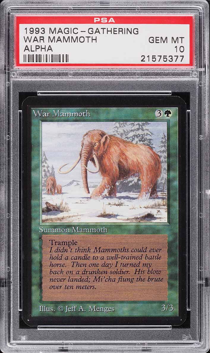1993 Magic The Gathering MTG Alpha War Mammoth PSA 10 GEM MINT
