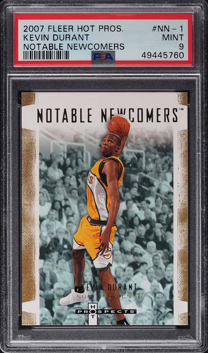 2007 Fleer Hot Prospects Notable Newcomers Kevin Durant ROOKIE #NN-1 PSA 9 MINT
