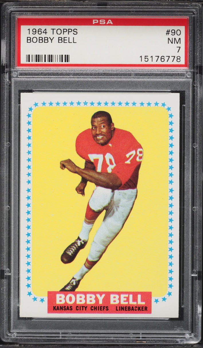 1964 Topps Football Bobby Bell ROOKIE #90 PSA 7 NRMT
