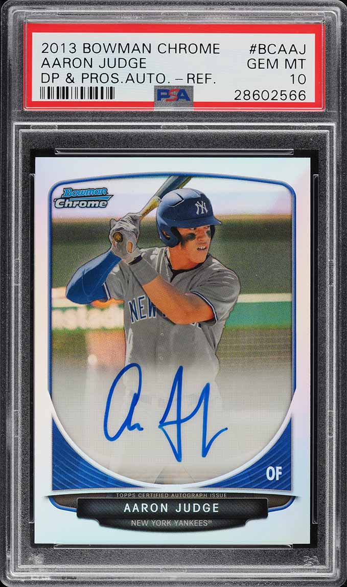 2013 Bowman Chrome Draft Refractor Aaron Judge ROOKIE AUTO #BCA-AJ PSA 10 GEM