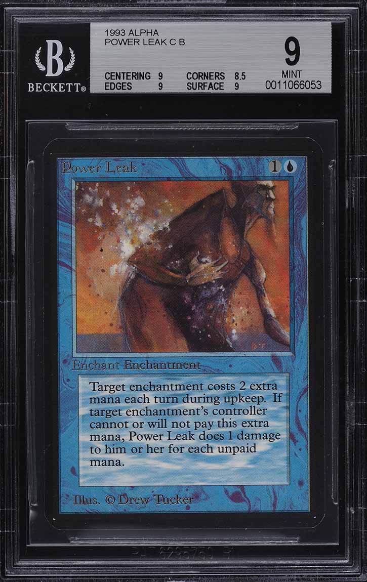 1993 Magic The Gathering MTG Alpha Power Leak C B BGS 9 MINT