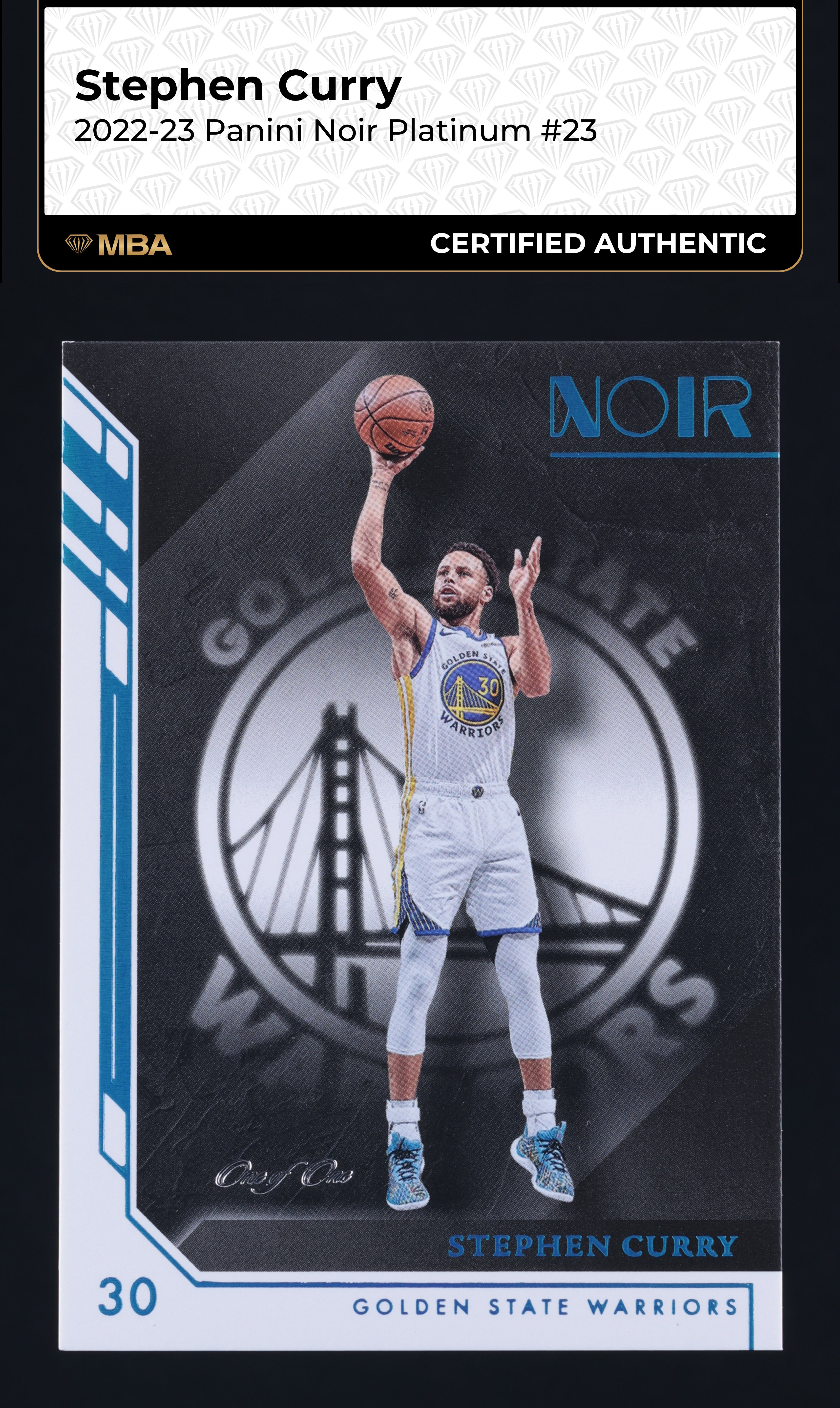 2022 Panini Noir Platinum Stephen Curry 1/1 #23 MBA AUTH