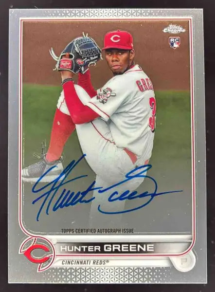 2022 Topps Chrome Rookie Autographs #RA-HG Hunter Greene RC Auto