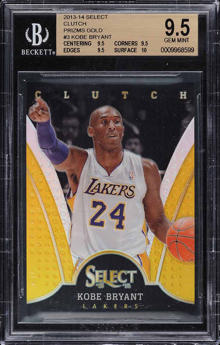 2013 Select Clutch Gold Prizm Kobe Bryant /10 #3 BGS 9.5 GEM MINT