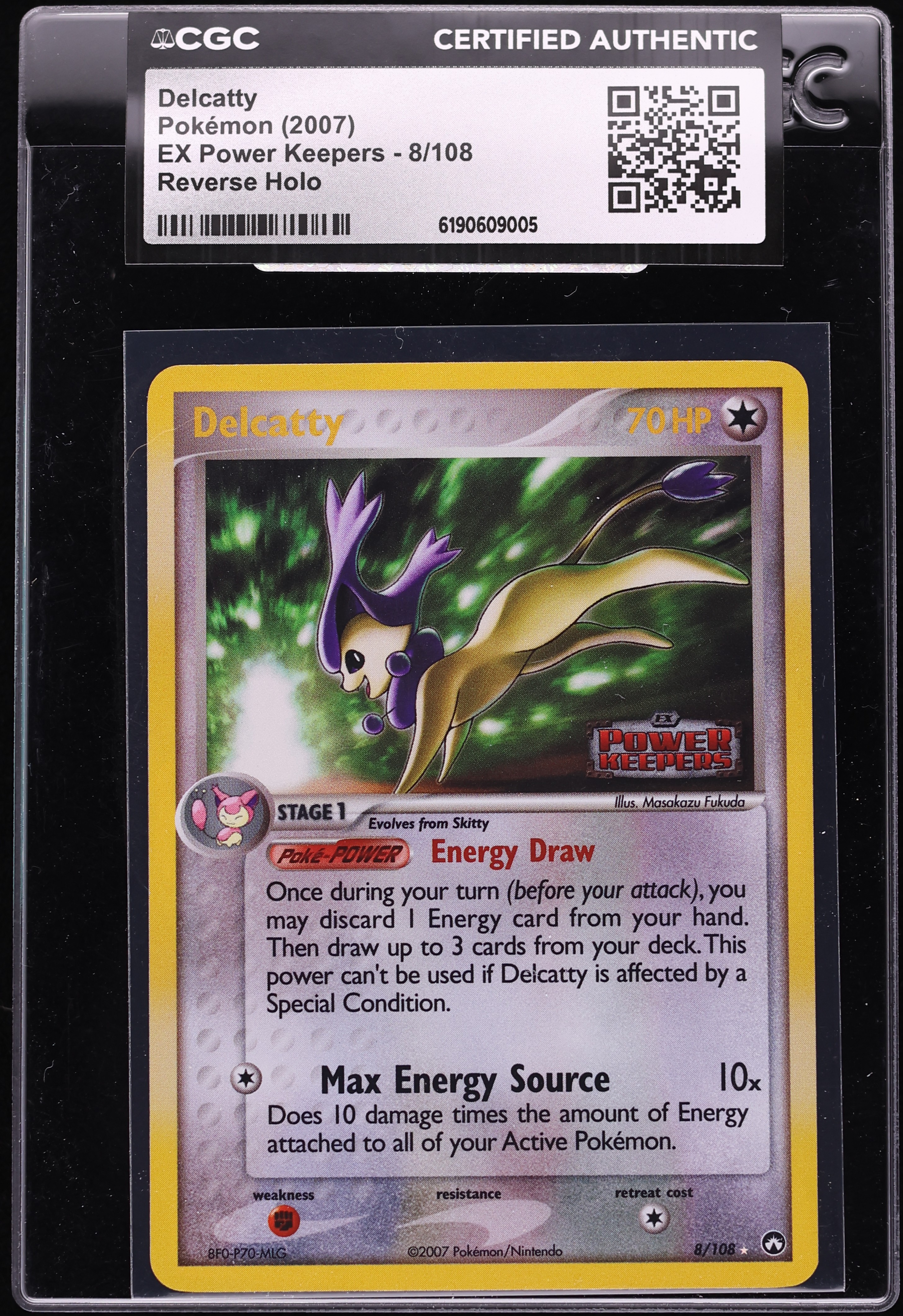 2007 Pokemon EX Power Keepers Reverse Holo Delcatty #8 CGC AUTH