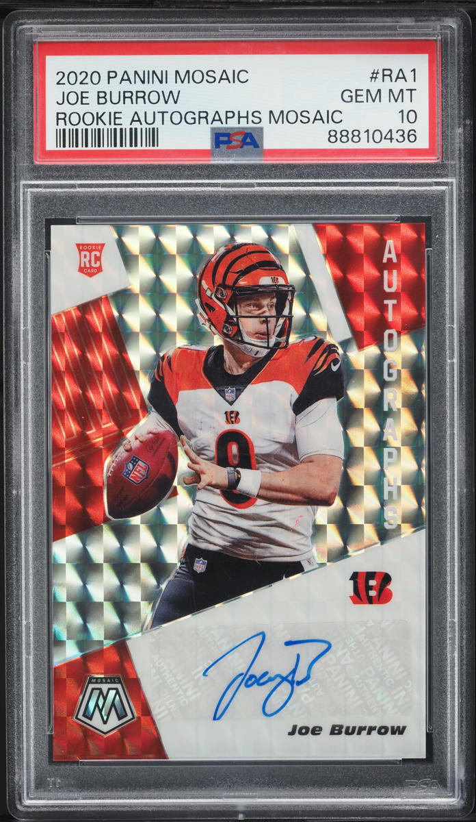 2020 Panini Mosaic Joe Burrow ROOKIE AUTO #RA1 PSA 10 GEM MINT