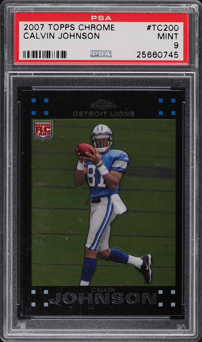 2007 Topps Chrome Calvin Johnson ROOKIE RC #TC200 PSA 9 MINT