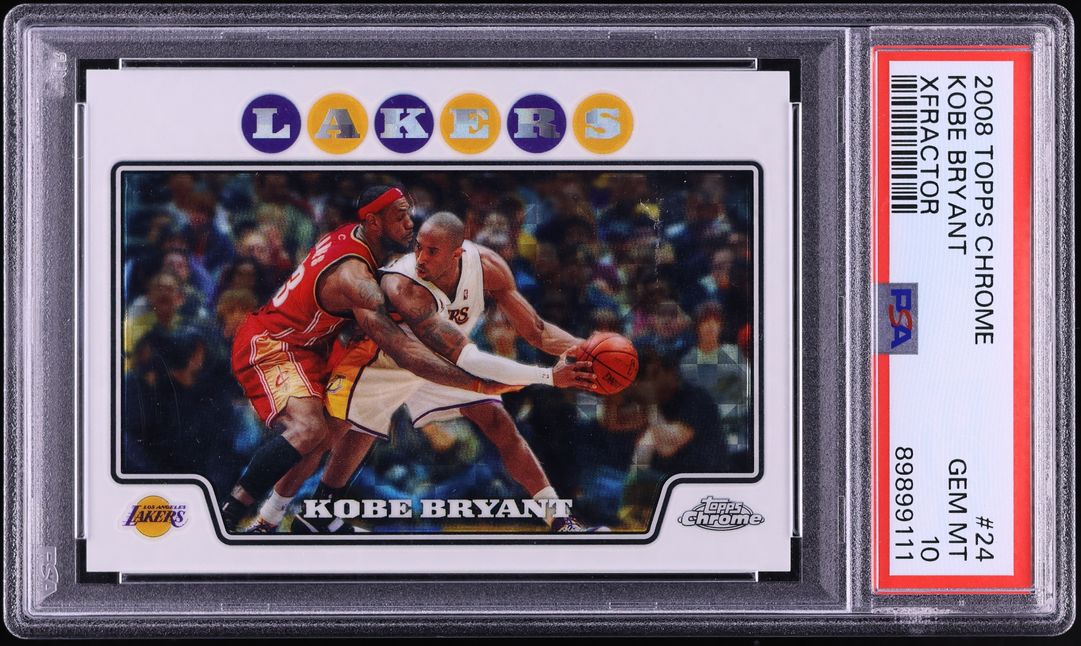 2008 Topps Chrome Xfractor Kobe Bryant LeBron James /288 #24 PSA 10 GEM MINT