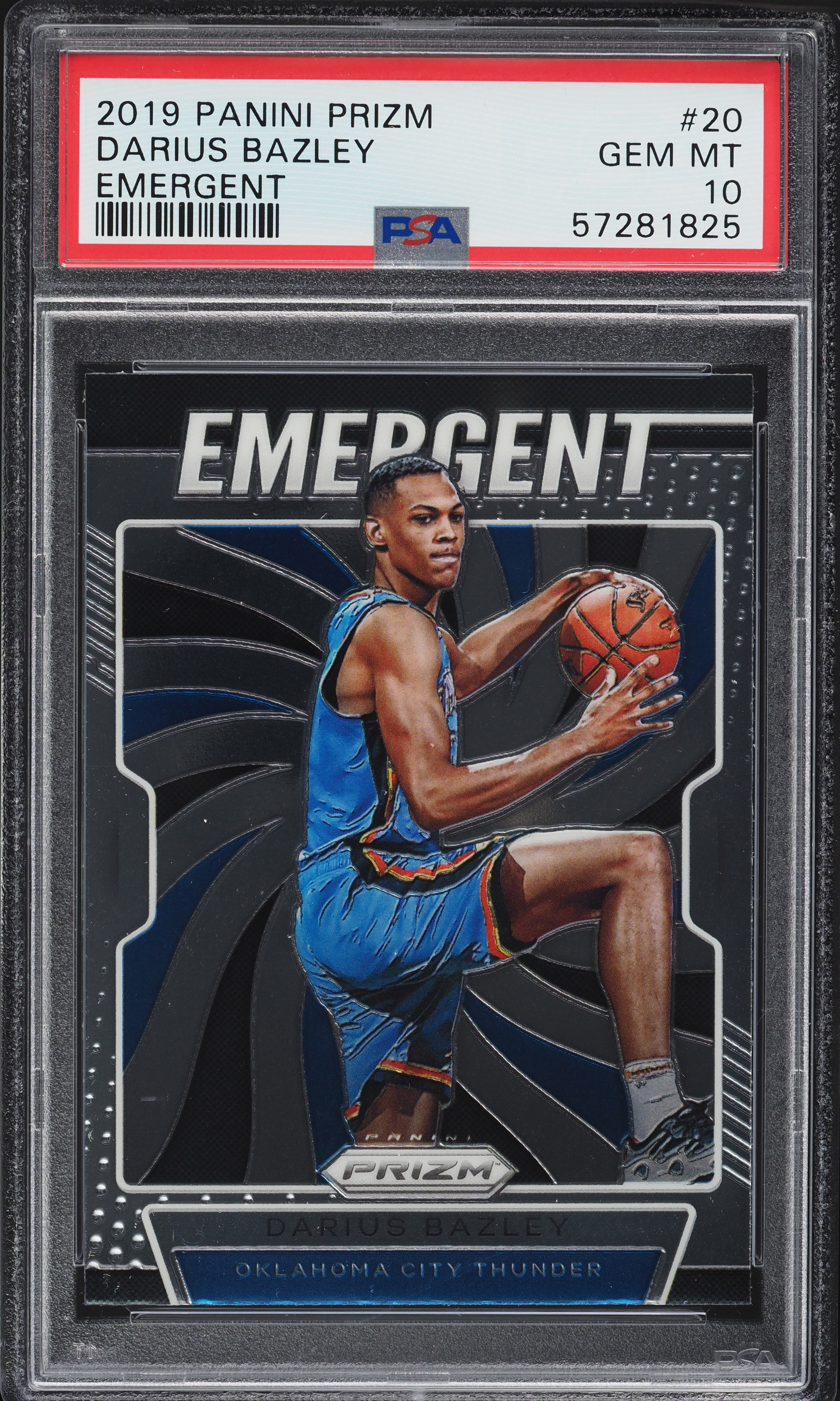 2019 Panini Prizm Emergent Darius Bazley ROOKIE #20 PSA 10 GEM MINT