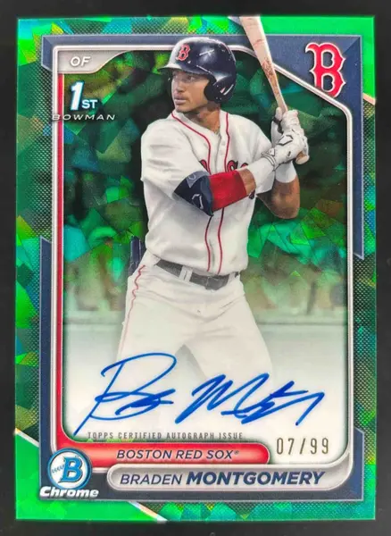 2024 Bowman Draft Sapphire Chrome Green #CPA-BM Braden Montgomery RC Auto /99