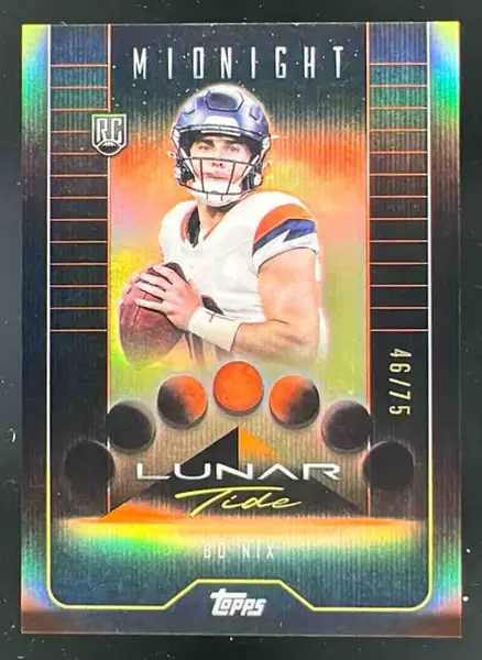 2024 Topps Midnight Lunar Tide Dusk #LT-3 Bo Nix RC /75