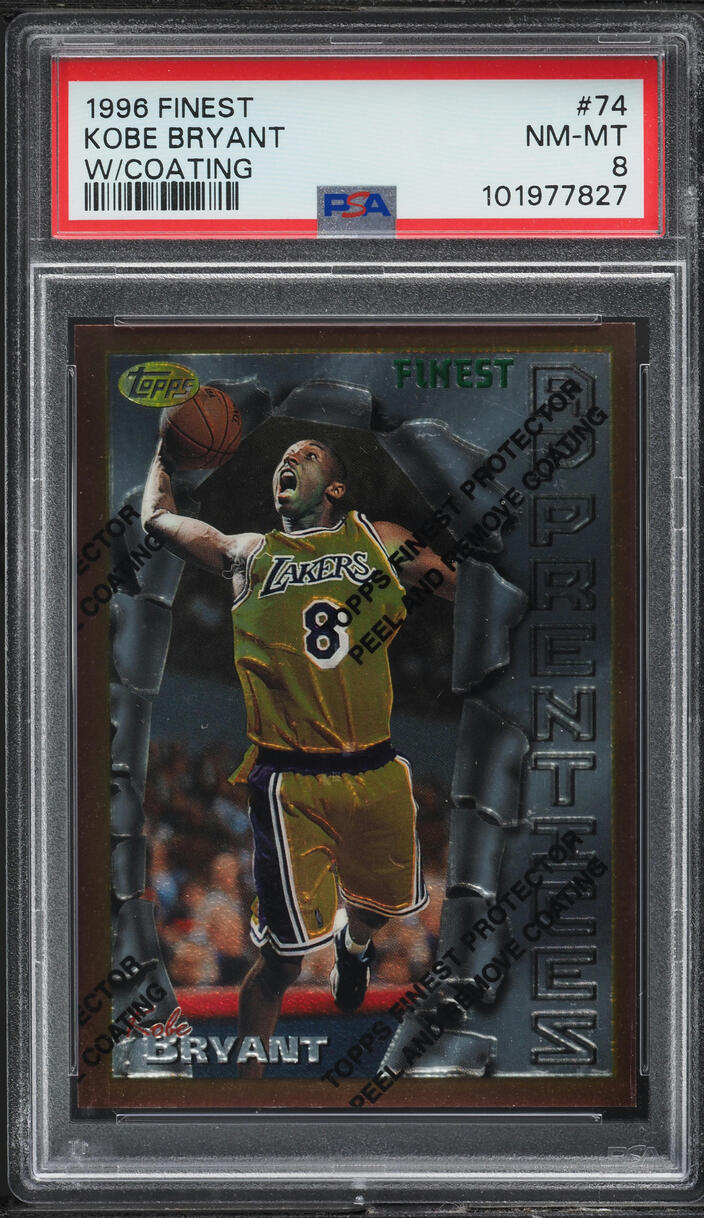 1996 Finest Basketball w/ Coating Kobe Bryant ROOKIE #74 PSA 8 NM-MT