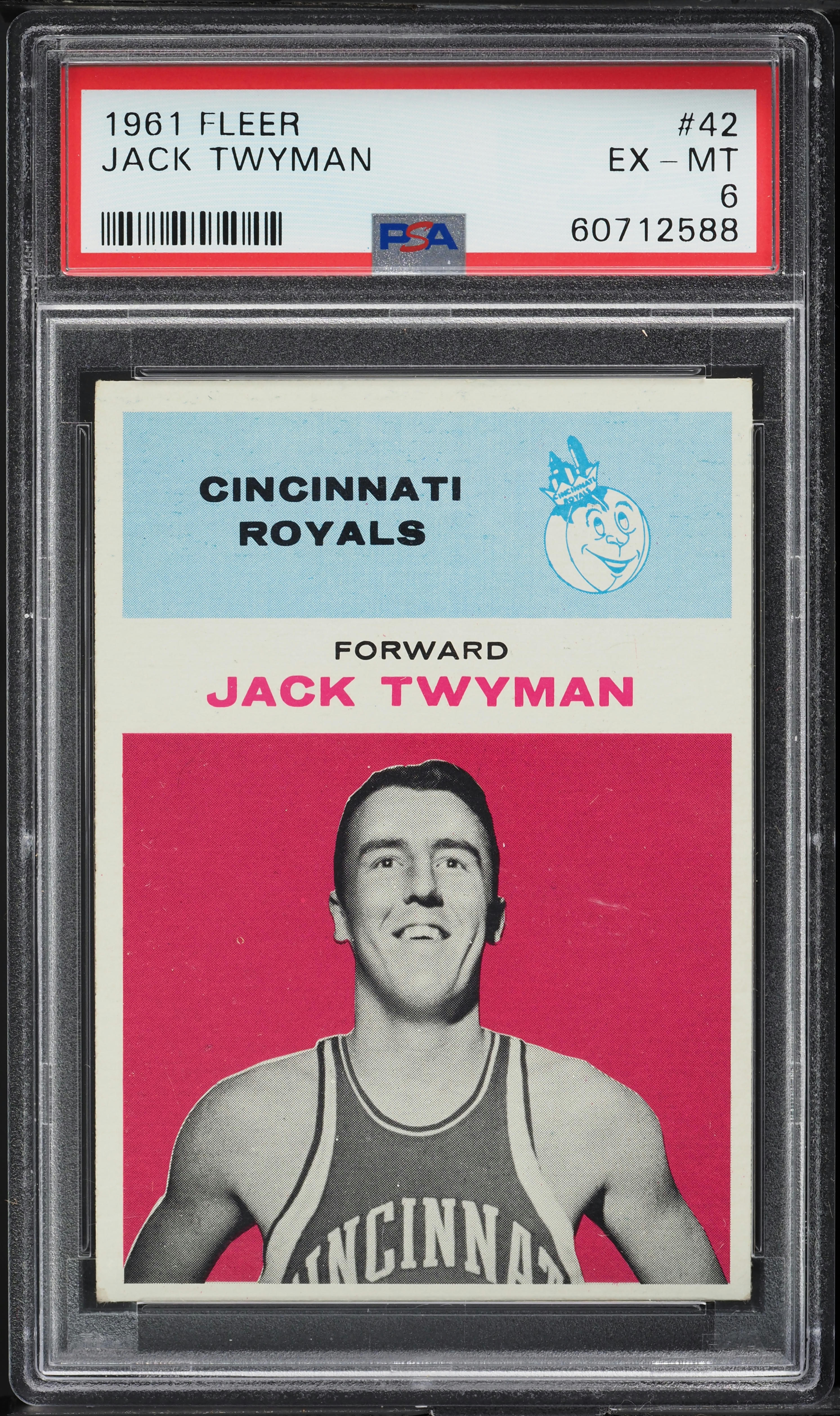 1961 Fleer Basketball Jack Twyman #42 PSA 6 EXMT