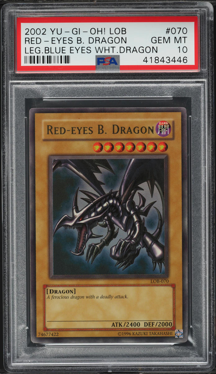 2002 Yu-Gi-Oh! Legend Of Blue-Eyes White Dragon Red-Eyes Black Dragon #LOB-070 PSA 10 GEM MINT