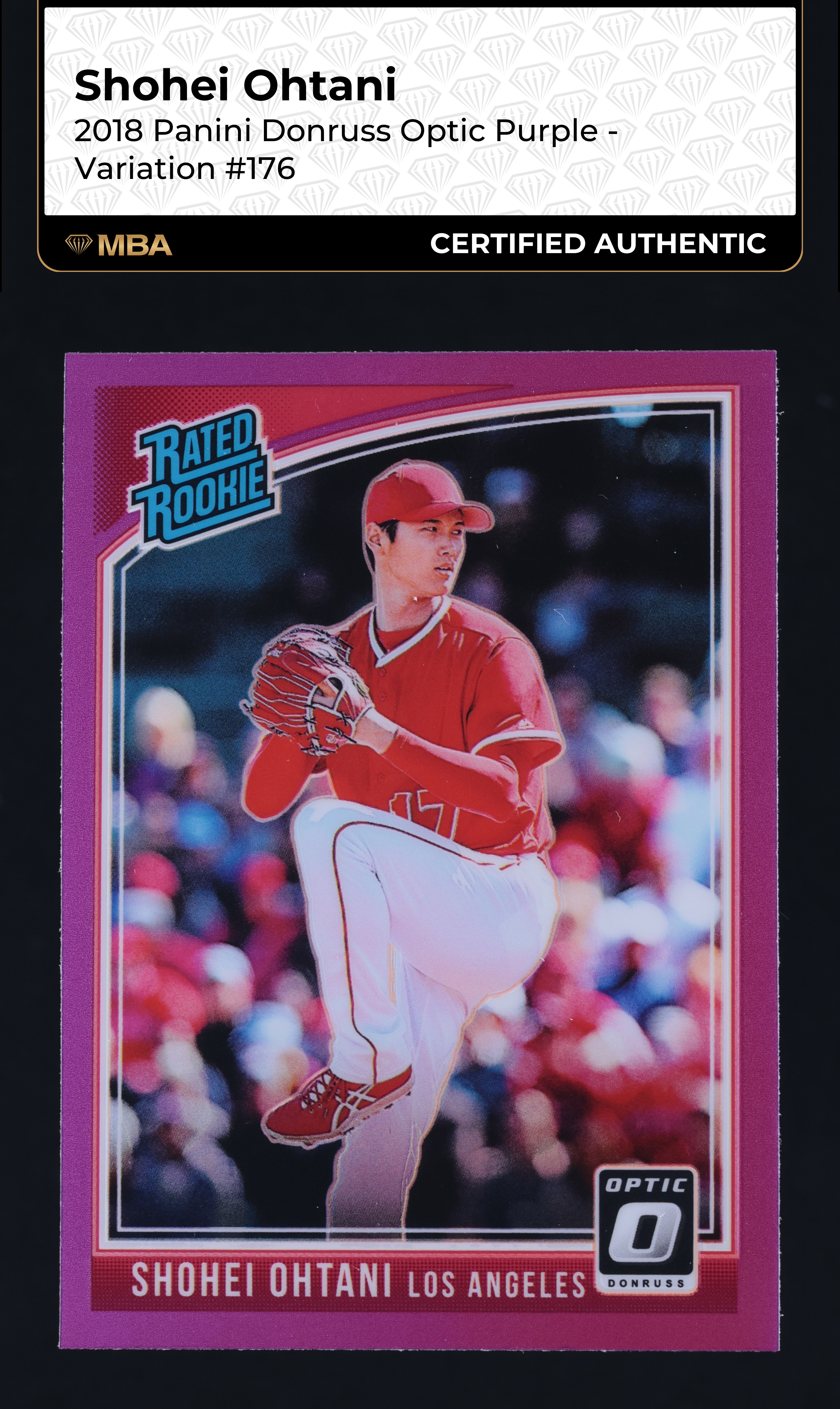 2018 Donruss Optic Purple Variation Shohei Ohtani ROOKIE #176 MBA AUTH