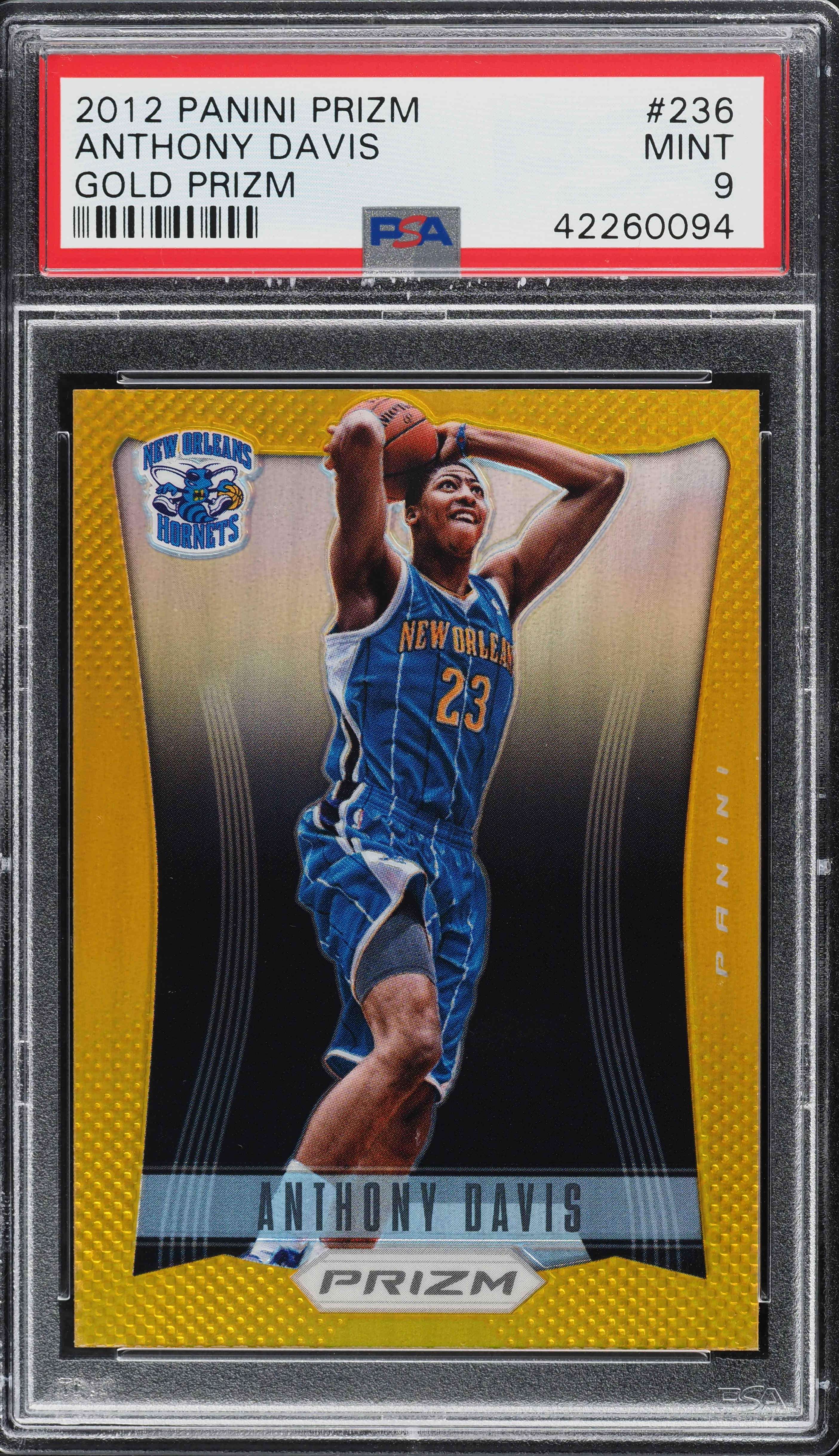 2012 Panini Prizm Gold Anthony Davis ROOKIE /10 #236 PSA 9 MINT