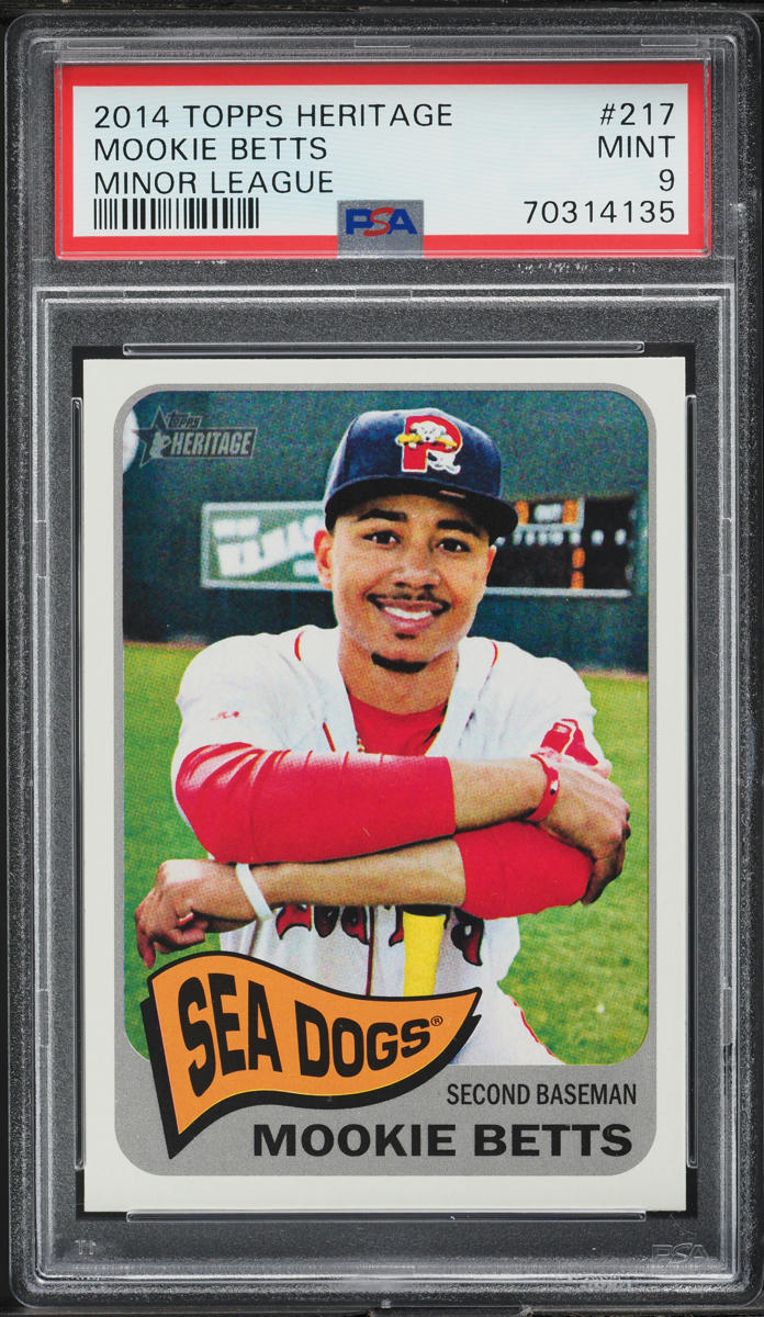2014 Topps Heritage Minor League Mookie Betts ROOKIE #217 PSA 9 MINT